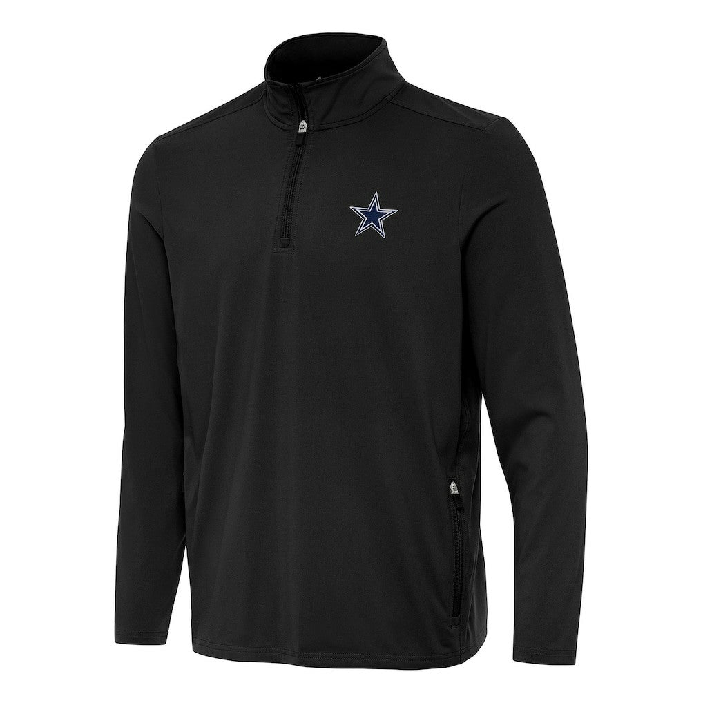 Dallas Cowboys Antigua Perilous Quarter-Zip Pullover Top - Black - NFL