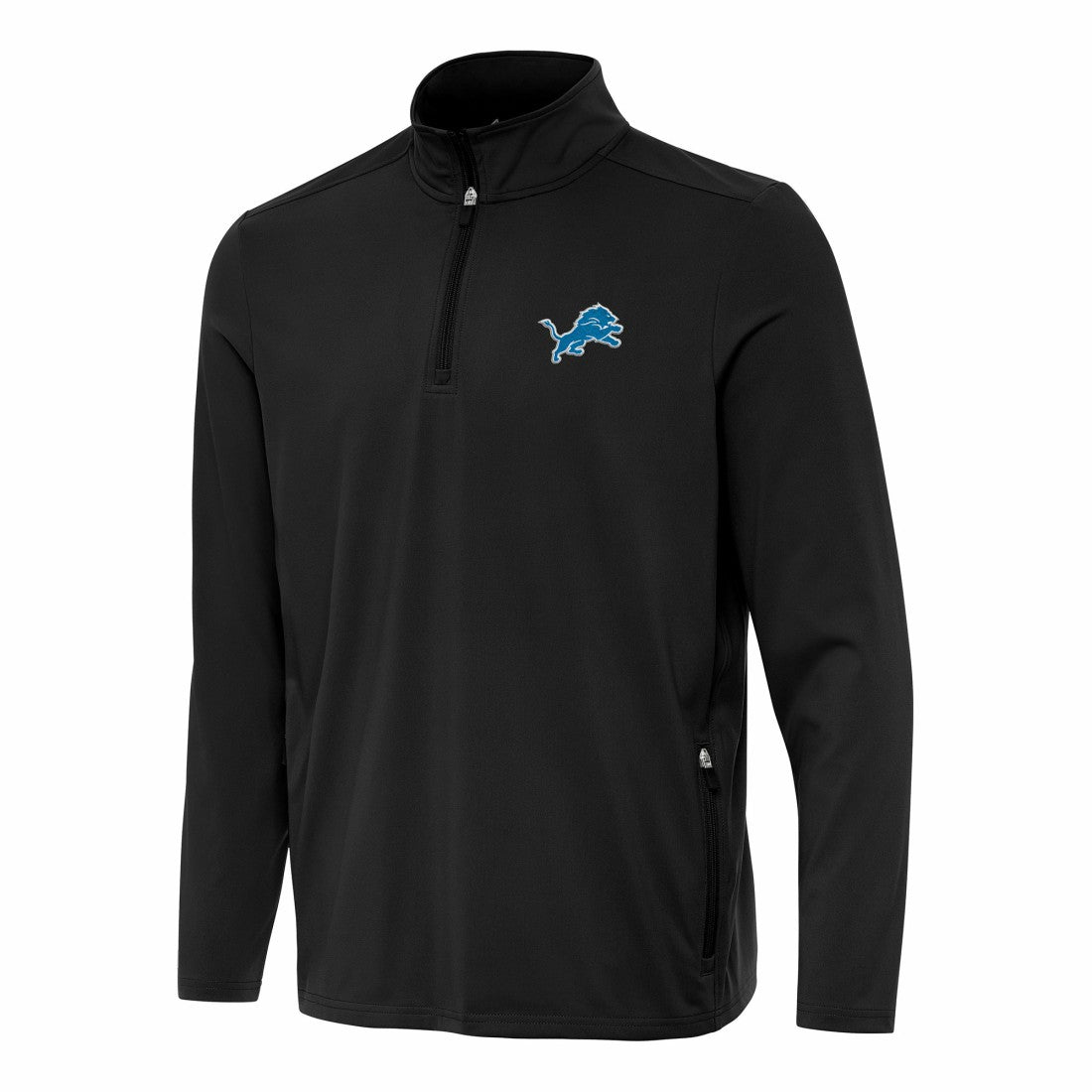 Detroit Lions Antigua Perilous Quarter-Zip Pullover Top - Black - NFL