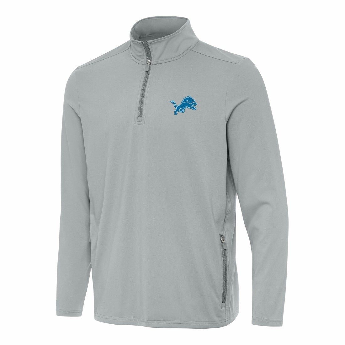 Detroit Lions Antigua Perilous Quarter-Zip Pullover Top - Gray - NFL