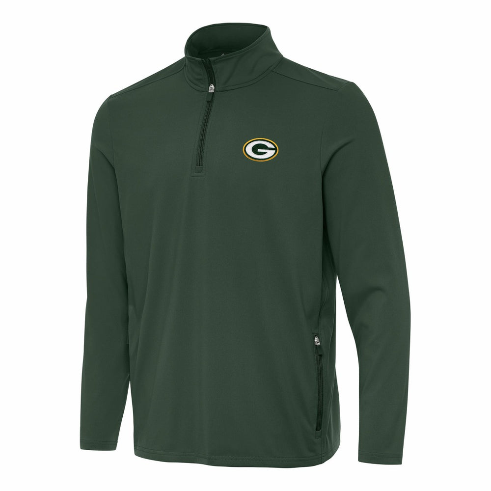 Green Bay Packers Antigua Perilous Quarter-Zip Pullover Top - Green - NFL