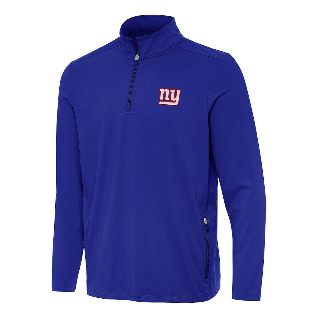 New York Giants Antigua Perilous Quarter-Zip Pullover Top - Royal - NFL