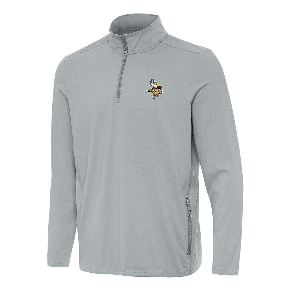 Minnesota Vikings Antigua Perilous Quarter-Zip Pullover Top - Gray - NFL
