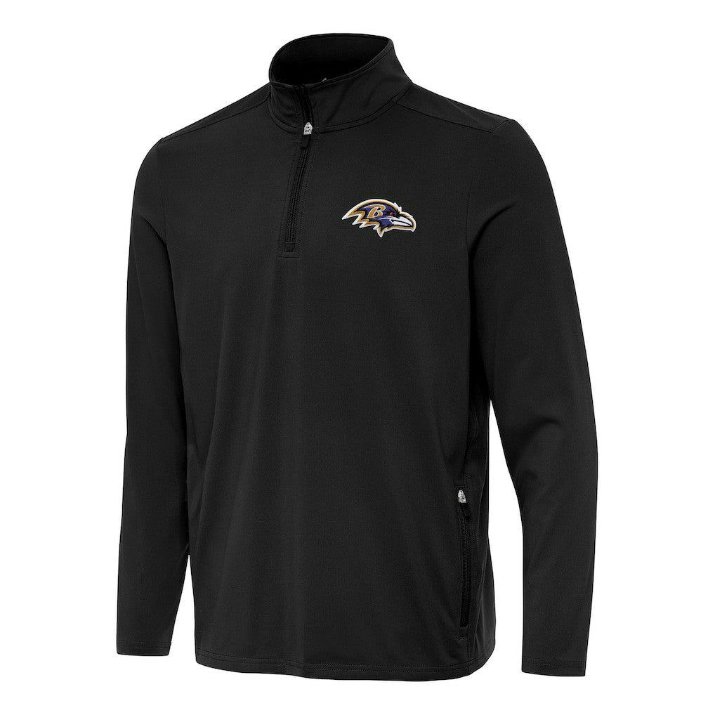 Baltimore Ravens Antigua Perilous Quarter-Zip Pullover Top - Black - NFL