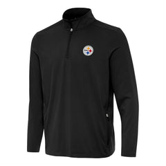 Pittsburgh Steelers Antigua Perilous Quarter-Zip Pullover Top - Black - NFL