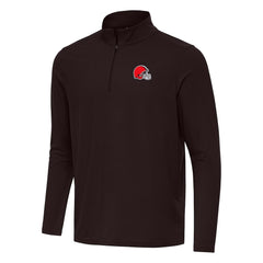 Cleveland Browns Antigua Intent Quarter-Zip Pullover Top - Brown - NFL