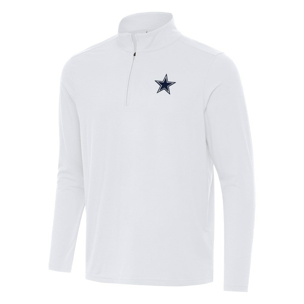 Dallas Cowboys Antigua Intent Quarter-Zip Pullover Top - White - NFL