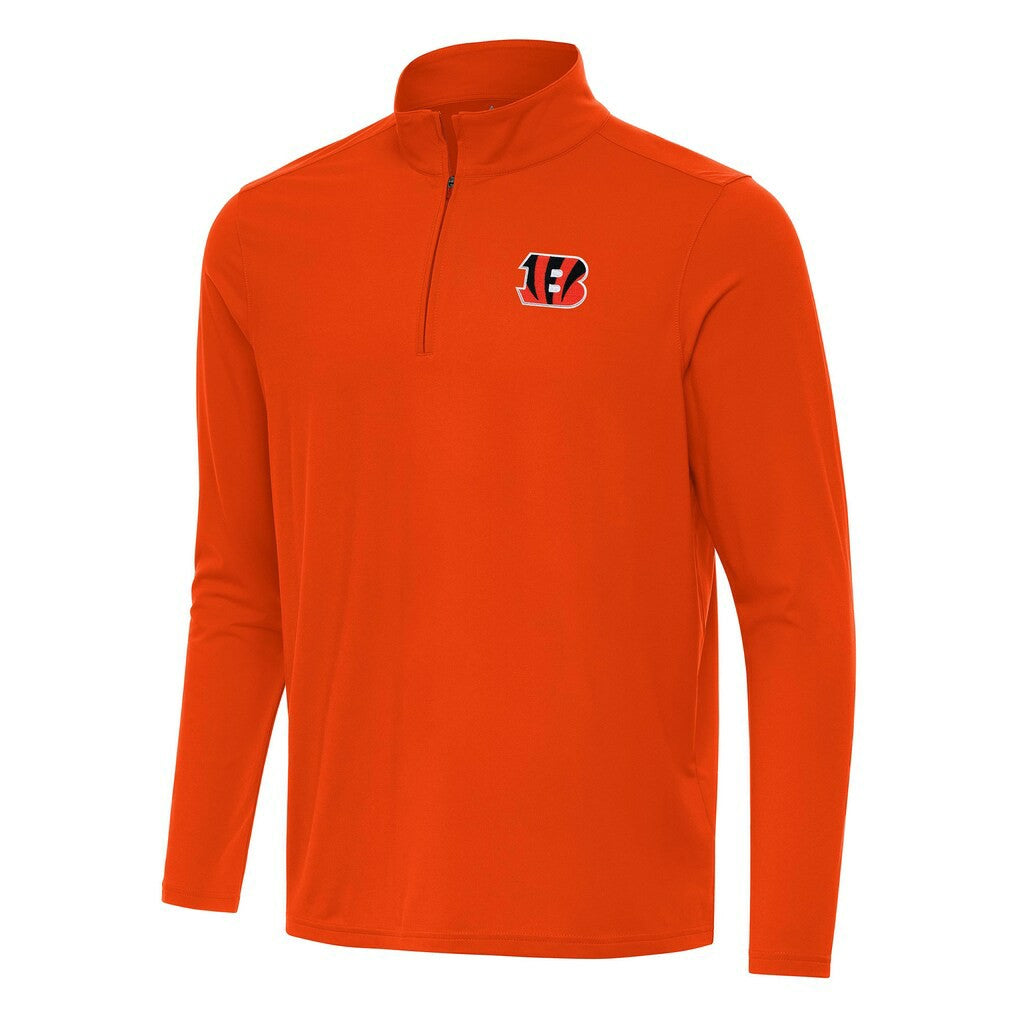 Cincinnati Bengals Antigua Intent Quarter-Zip Pullover Top - Orange - NFL