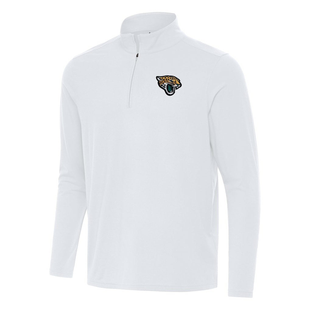 Jacksonville Jaguars Antigua Intent Quarter-Zip Pullover Top - White - NFL