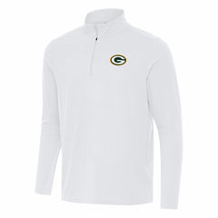 Green Bay Packers Antigua Intent Quarter-Zip Pullover Top - White - NFL