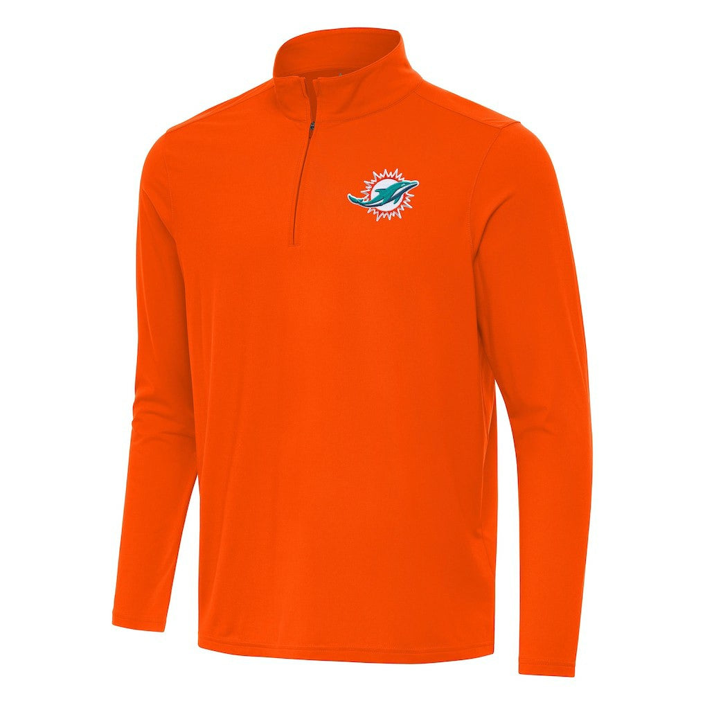 Miami Dolphins Antigua Intent Quarter-Zip Pullover Top - Orange - NFL