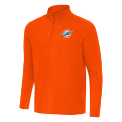 Miami Dolphins Antigua Intent Quarter-Zip Pullover Top - Orange - NFL