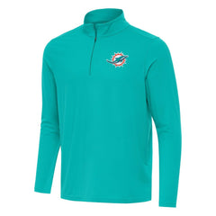 Miami Dolphins Antigua Intent Quarter-Zip Pullover Top - Aqua - NFL