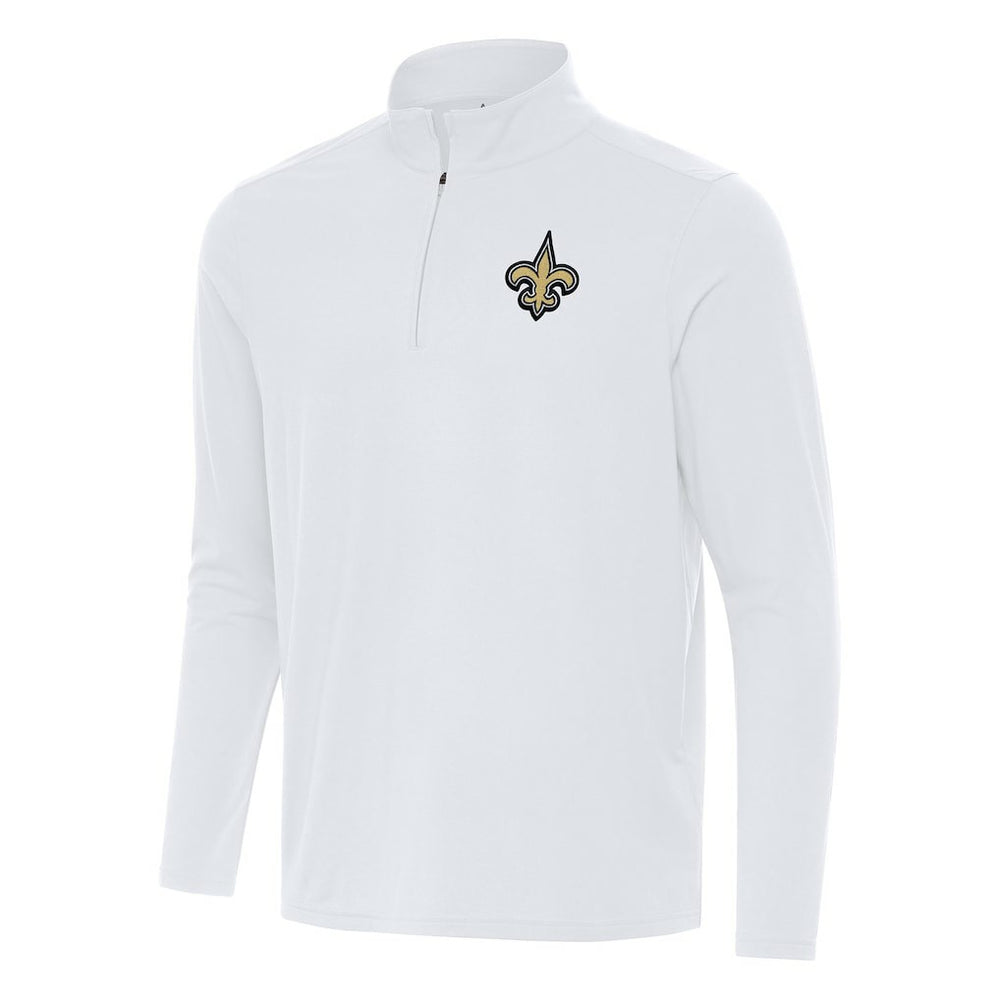 New Orleans Saints Antigua Intent Quarter-Zip Pullover Top - White - NFL