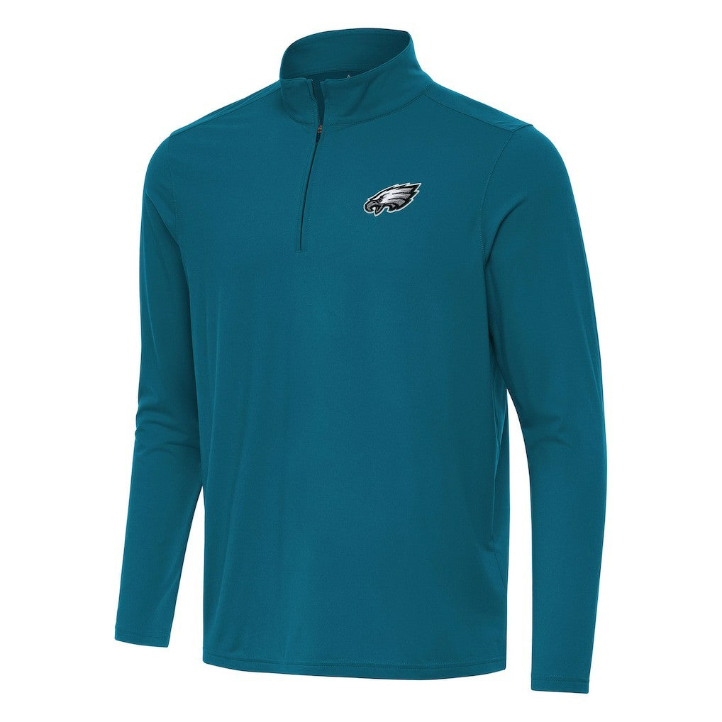 Philadelphia Eagles Antigua Intent Quarter-Zip Pullover Top - Midnight Green - NFL