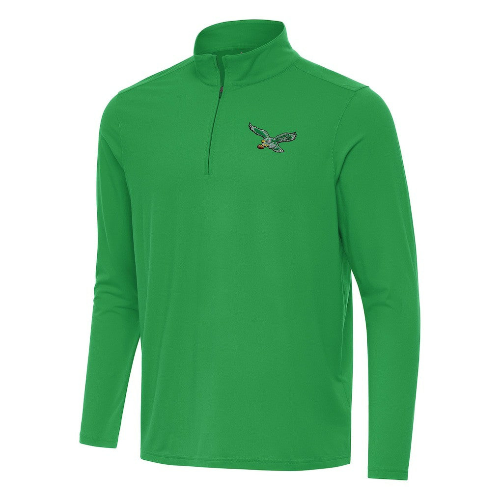 Philadelphia Eagles Antigua Intent Quarter-Zip Pullover Top - Kelly Green - NFL