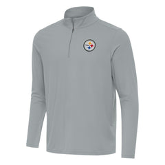 Pittsburgh Steelers Antigua Intent Quarter-Zip Pullover Top - Gray - NFL
