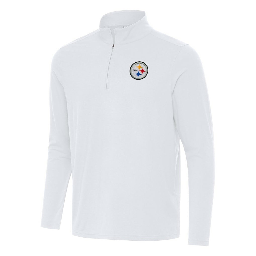 Pittsburgh Steelers Antigua Intent Quarter-Zip Pullover Top - White - NFL