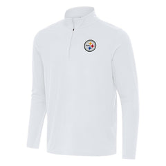 Pittsburgh Steelers Antigua Intent Quarter-Zip Pullover Top - White - NFL