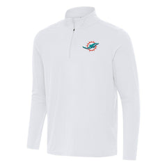 Miami Dolphins Antigua Intent Quarter-Zip Pullover Top - White - NFL