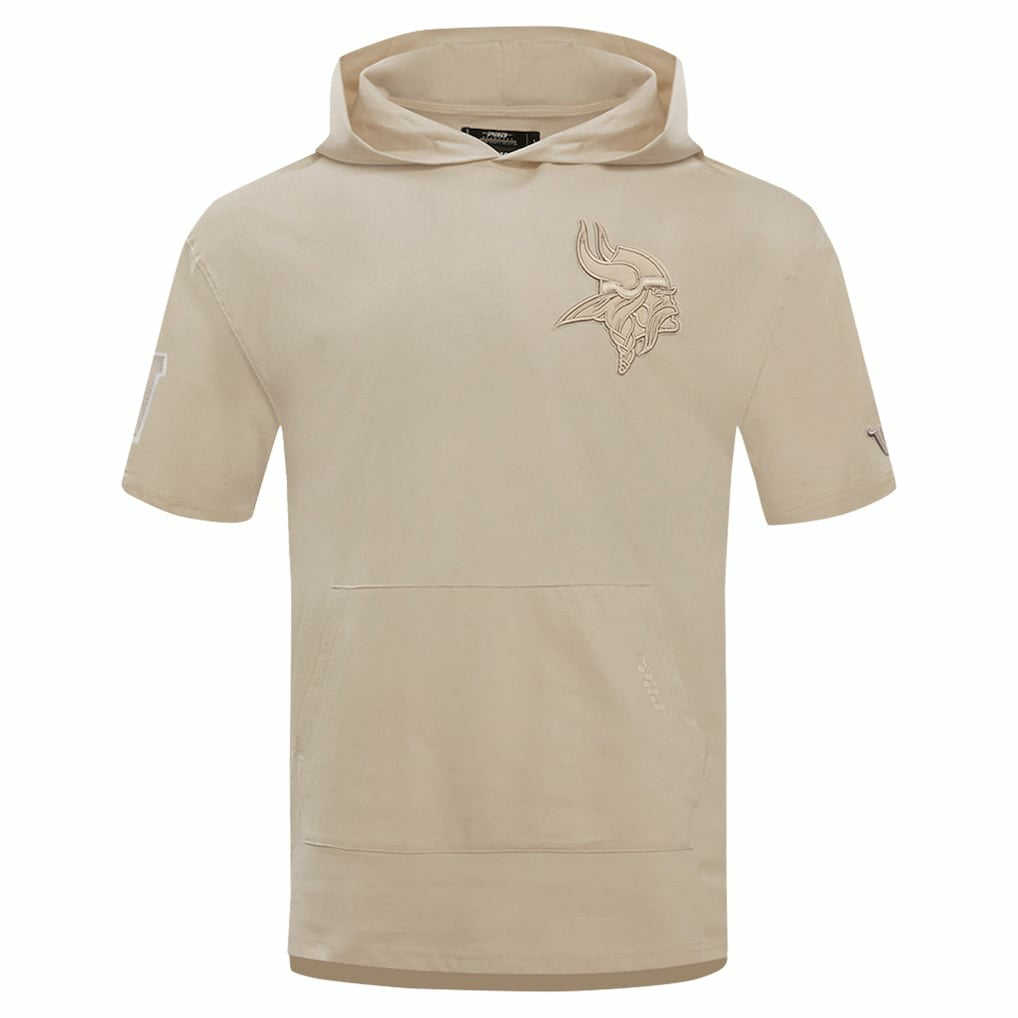 Minnesota Vikings Pro Standard Neutrals Capsule Short Sleeve Pullover Hoodie - Tan - NFL
