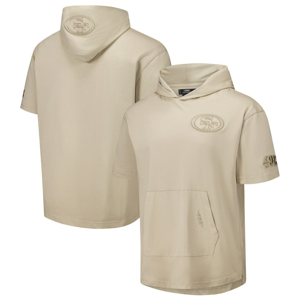 San Francisco 49ers Pro Standard Neutrals Capsule Short Sleeve Pullover Hoodie - Tan - NFL
