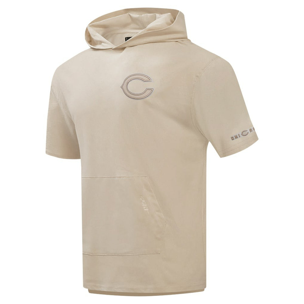 Chicago Bears Pro Standard Neutrals Capsule Short Sleeve Pullover Hoodie - Tan - NFL