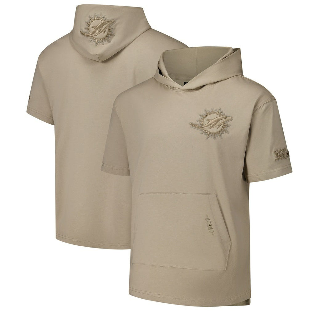 Miami Dolphins Pro Standard Neutrals Capsule Short Sleeve Pullover Hoodie - Tan - NFL