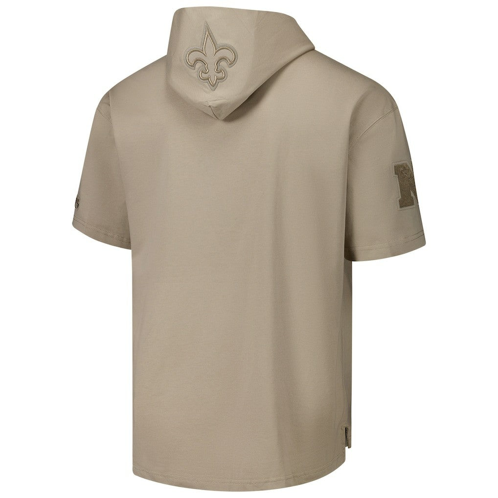 New Orleans Saints Pro Standard Neutrals Capsule Short Sleeve Pullover Hoodie - Tan - NFL