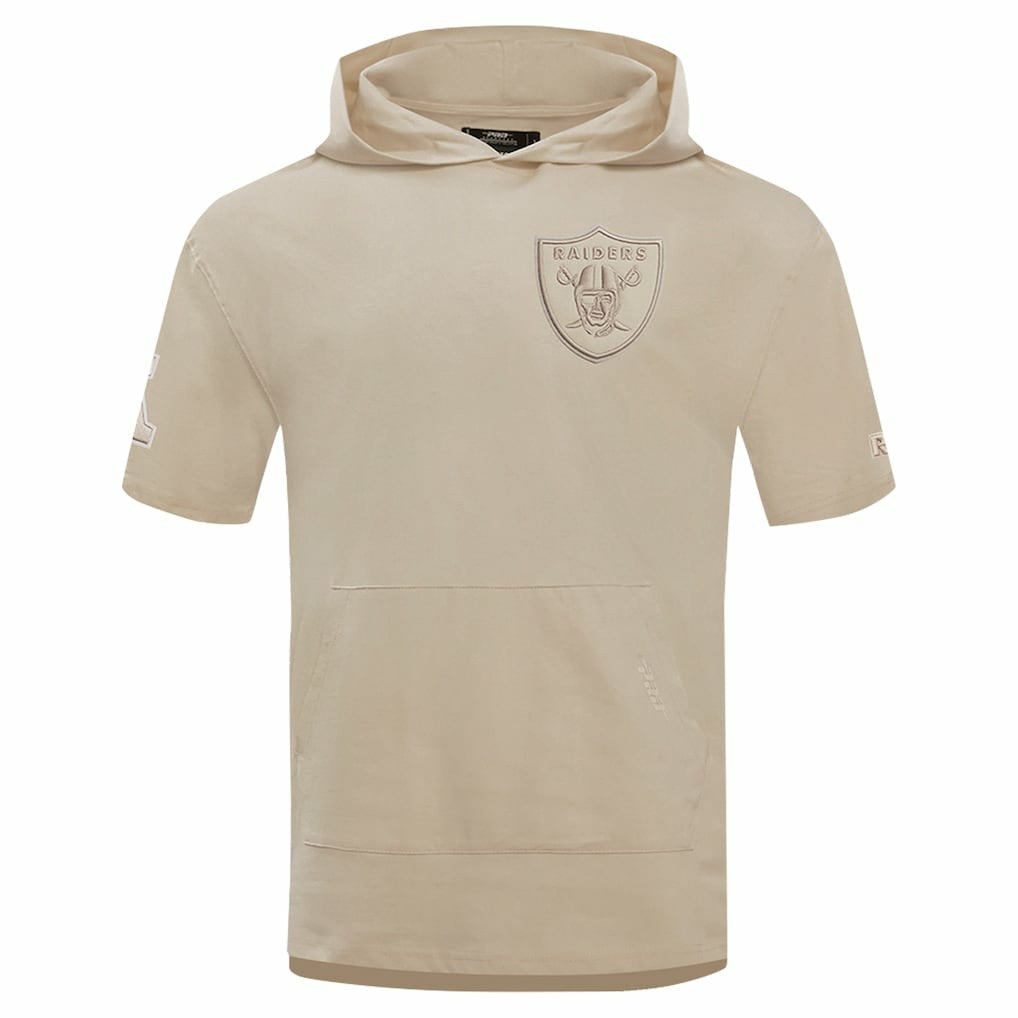 Las Vegas Raiders Pro Standard Neutrals Capsule Short Sleeve Pullover Hoodie - Tan - NFL