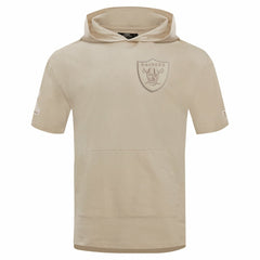 Las Vegas Raiders Pro Standard Neutrals Capsule Short Sleeve Pullover Hoodie - Tan - NFL