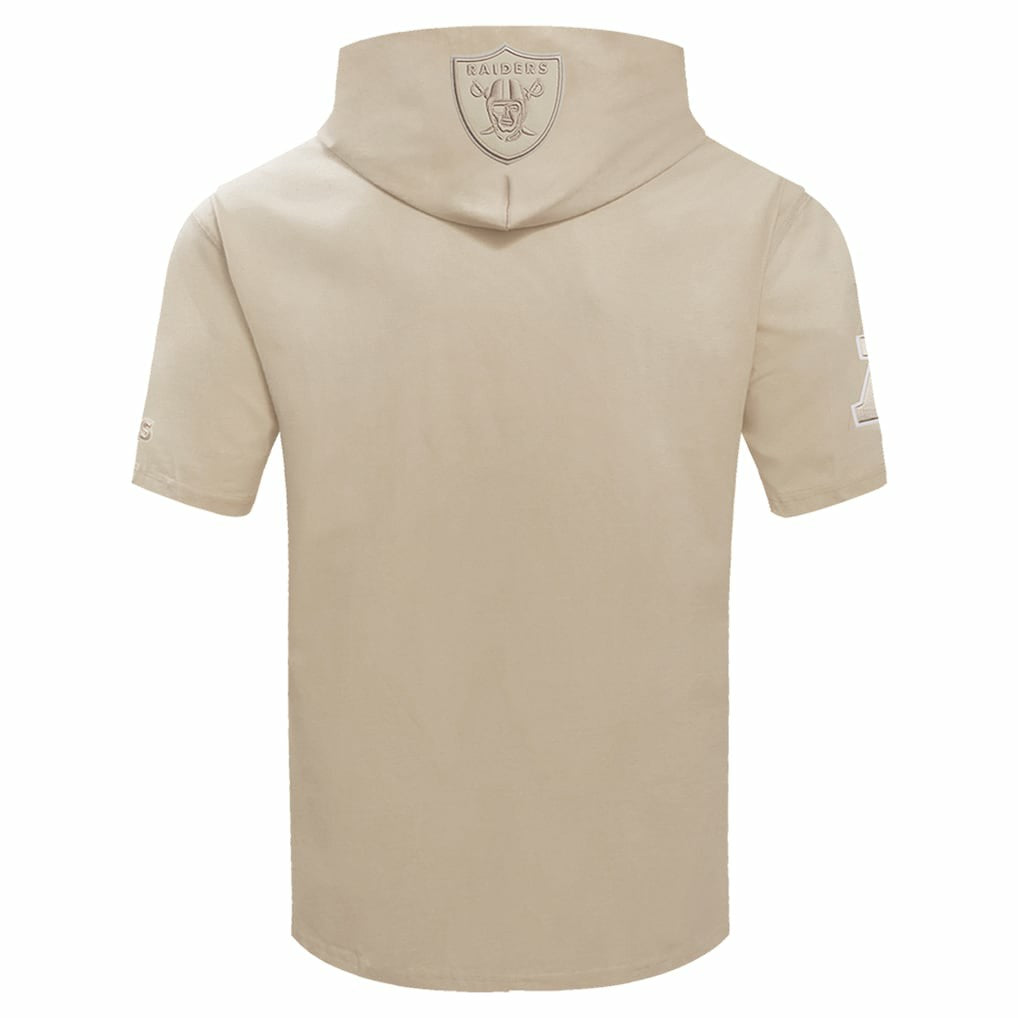 Las Vegas Raiders Pro Standard Neutrals Capsule Short Sleeve Pullover Hoodie - Tan - NFL