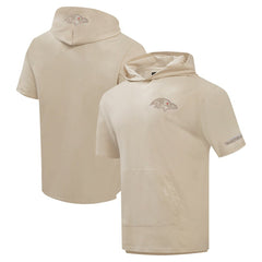 Baltimore Ravens Pro Standard Neutrals Capsule Short Sleeve Pullover Hoodie - Tan - NFL