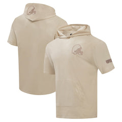 Cleveland Browns Pro Standard Neutrals Capsule Short Sleeve Pullover Hoodie - Tan - NFL