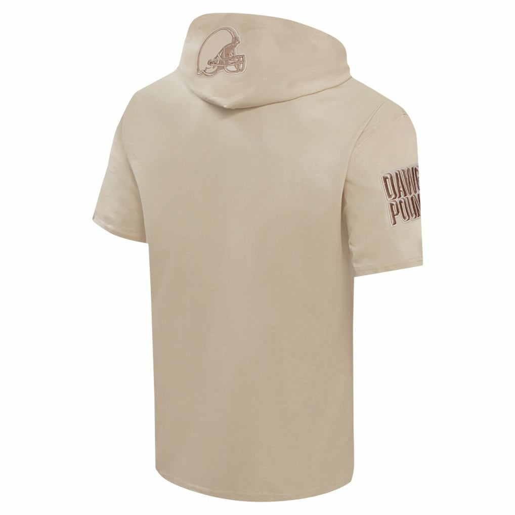 Cleveland Browns Pro Standard Neutrals Capsule Short Sleeve Pullover Hoodie - Tan - NFL