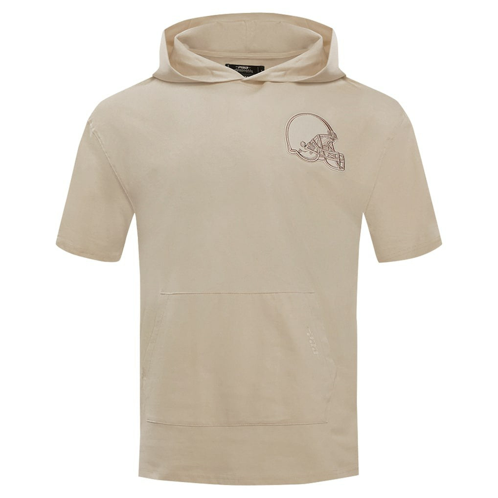 Cleveland Browns Pro Standard Neutrals Capsule Short Sleeve Pullover Hoodie - Tan - NFL