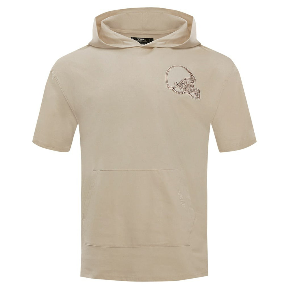 Cleveland Browns Pro Standard Neutrals Capsule Short Sleeve Pullover Hoodie - Tan - NFL