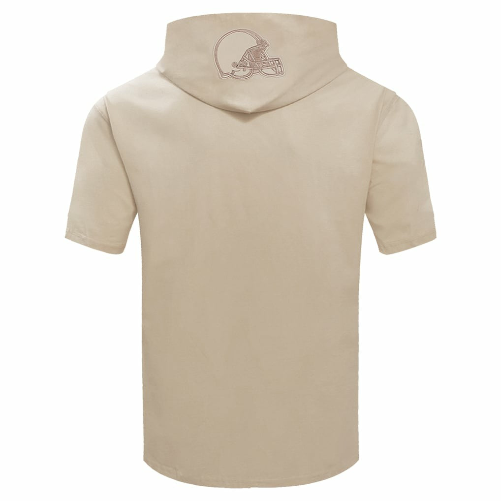 Cleveland Browns Pro Standard Neutrals Capsule Short Sleeve Pullover Hoodie - Tan - NFL