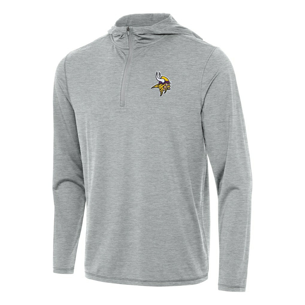 Minnesota Vikings Antigua Tidy Quarter-Zip Pullover Hoodie - Heather Gray - NFL