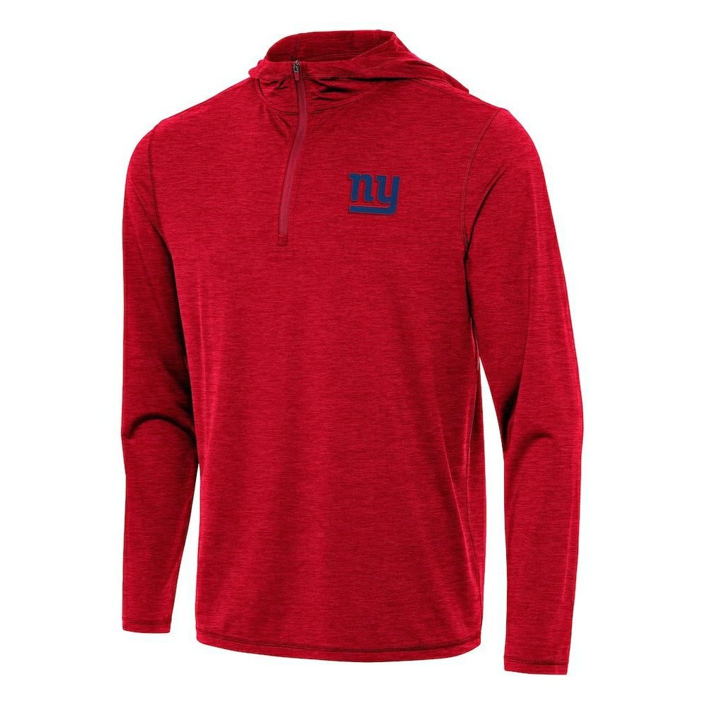 New York Giants Antigua Tidy Quarter-Zip Pullover Hoodie - Heather Red - NFL
