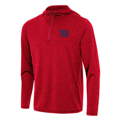 New York Giants Antigua Tidy Quarter-Zip Pullover Hoodie - Heather Red - NFL