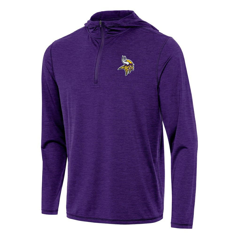 Minnesota Vikings Antigua Tidy Quarter-Zip Pullover Hoodie - Heather Purple - NFL