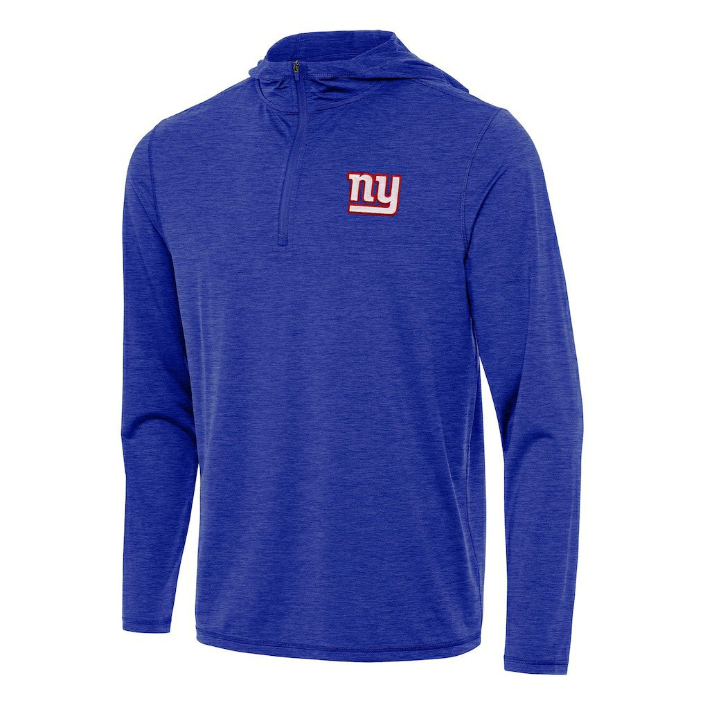 New York Giants Antigua Tidy Quarter-Zip Pullover Hoodie - Heather Royal - NFL