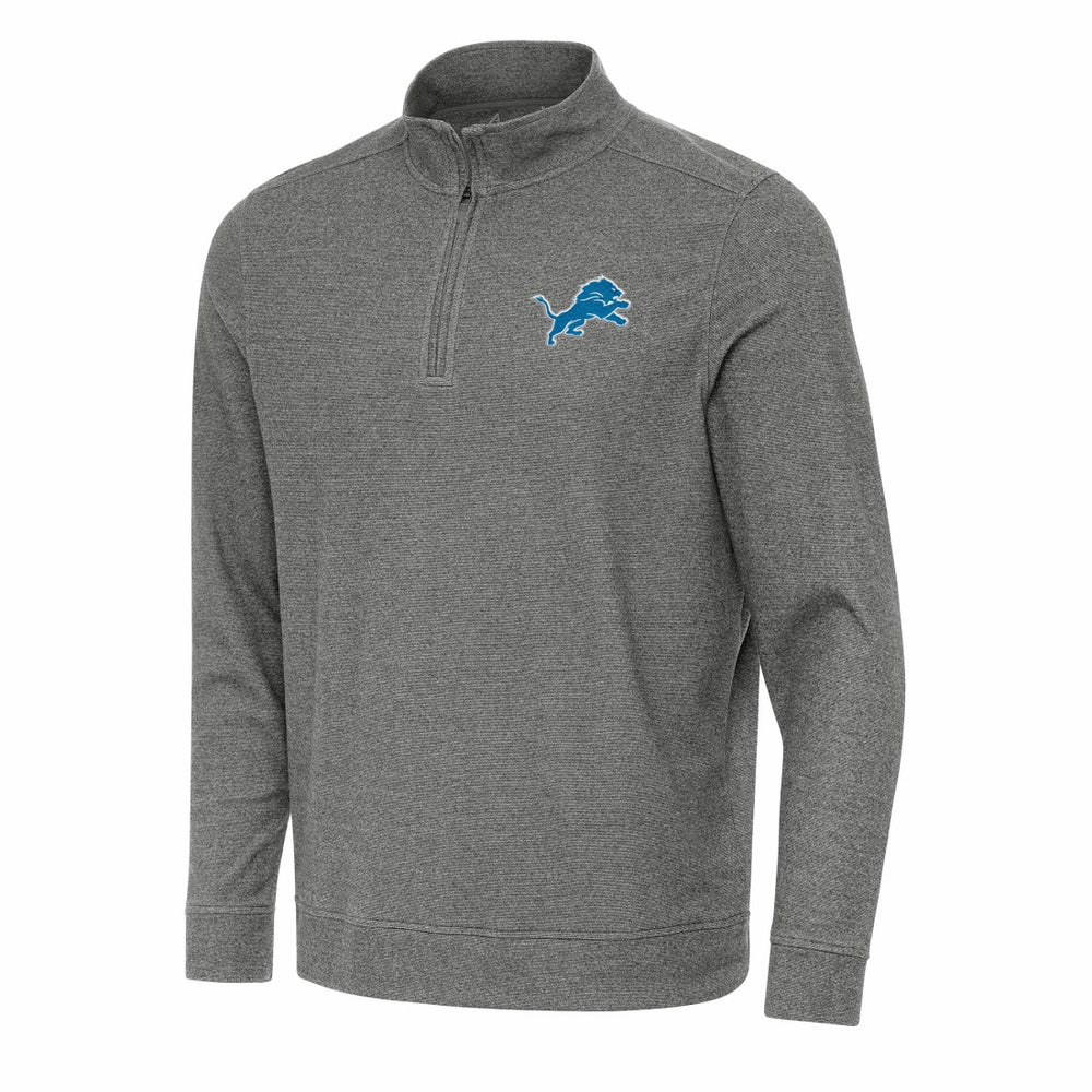 Detroit Lions Antigua Subtle Quarter-Zip Top - Heather Black - NFL