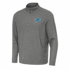 Detroit Lions Antigua Subtle Quarter-Zip Top - Heather Black - NFL