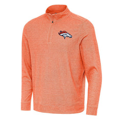 Denver Broncos Antigua Subtle Quarter-Zip Top - Heather Orange - NFL