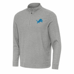 Detroit Lions Antigua Subtle Quarter-Zip Top - Heather Gray - NFL