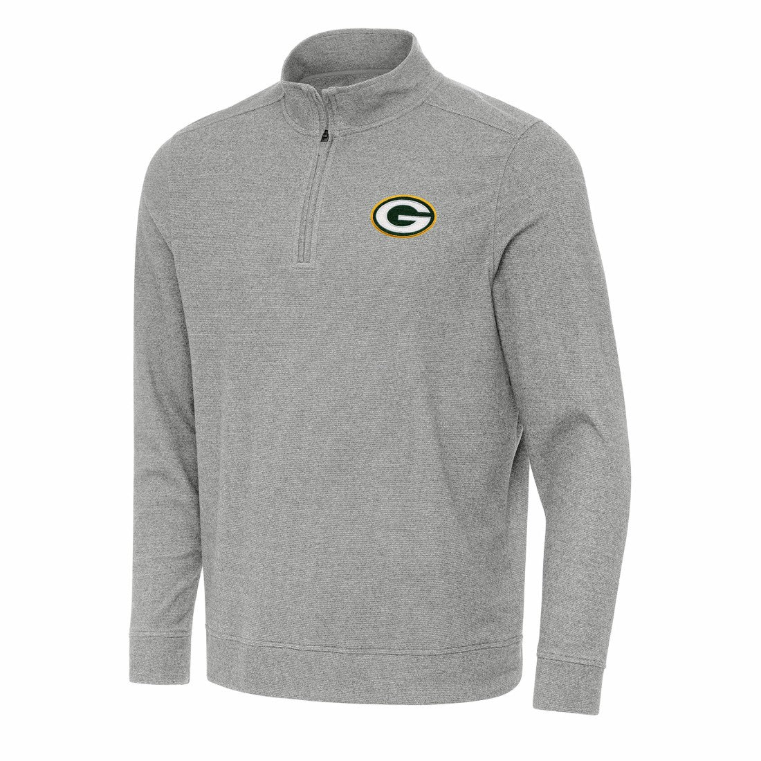 Green Bay Packers Antigua Subtle Quarter-Zip Top - Heather Gray - NFL