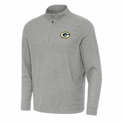 Green Bay Packers Antigua Subtle Quarter-Zip Top - Heather Gray - NFL