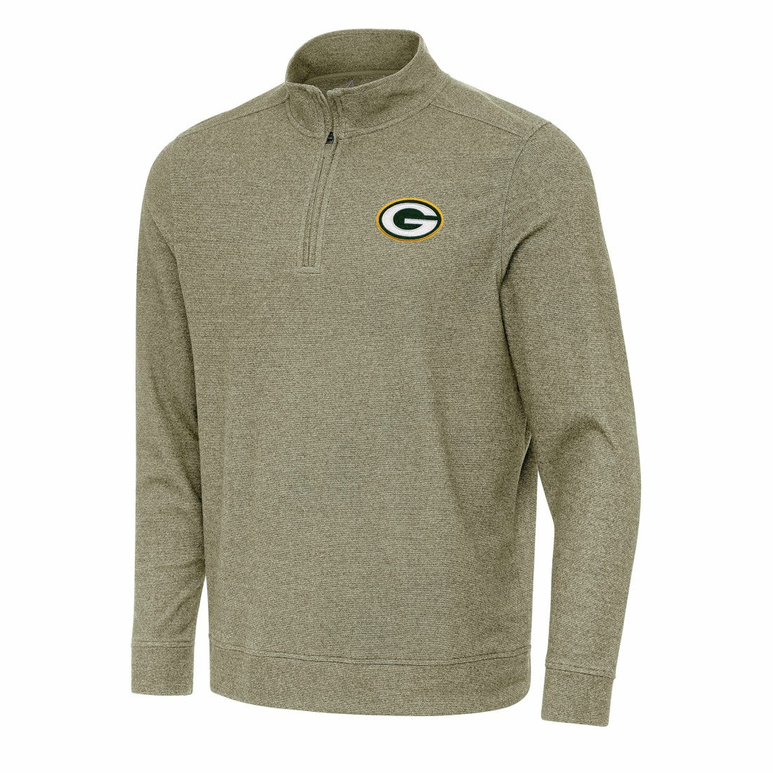 Green Bay Packers Antigua Subtle Quarter-Zip Top - Olive - NFL