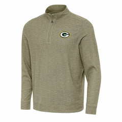 Green Bay Packers Antigua Subtle Quarter-Zip Top - Olive - NFL
